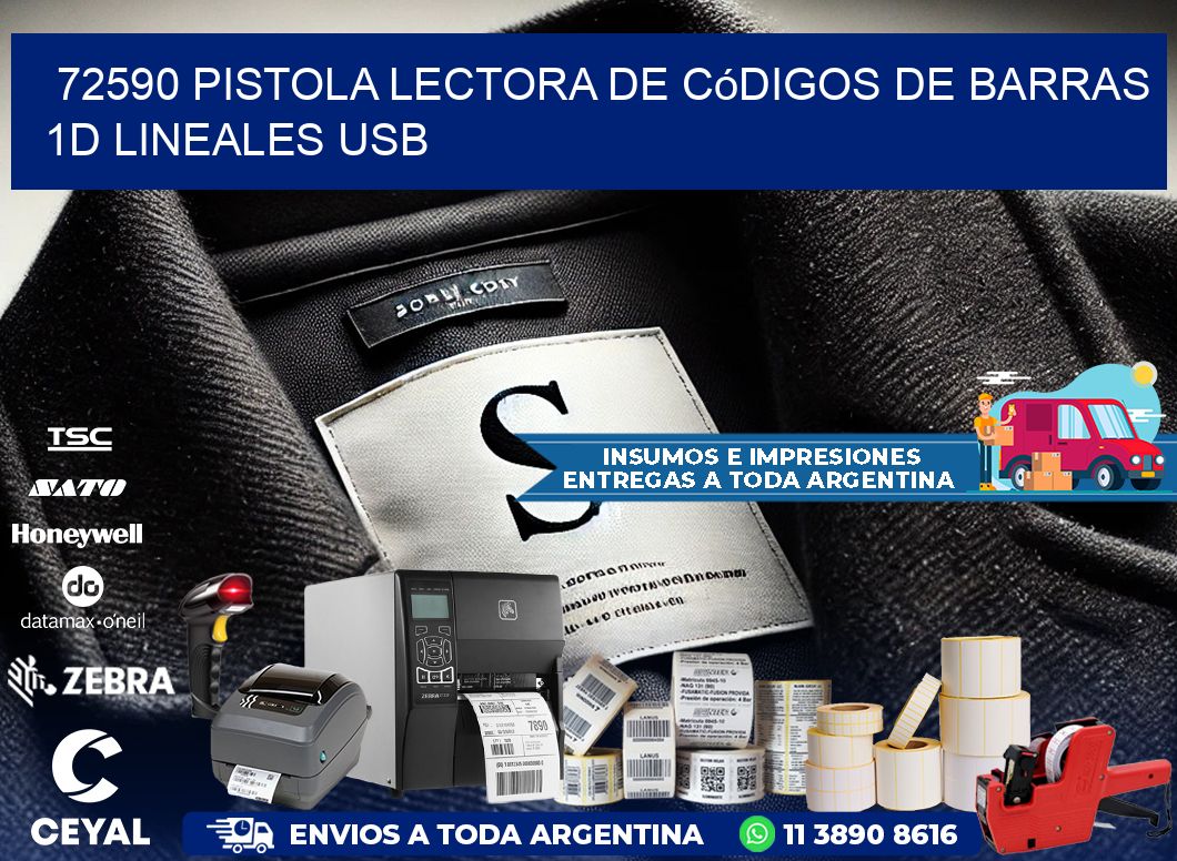 72590 Pistola Lectora De Códigos De Barras 1d Lineales Usb