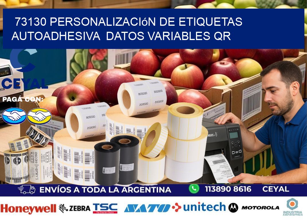73130 Personalización de etiquetas autoadhesiva  datos variables QR
