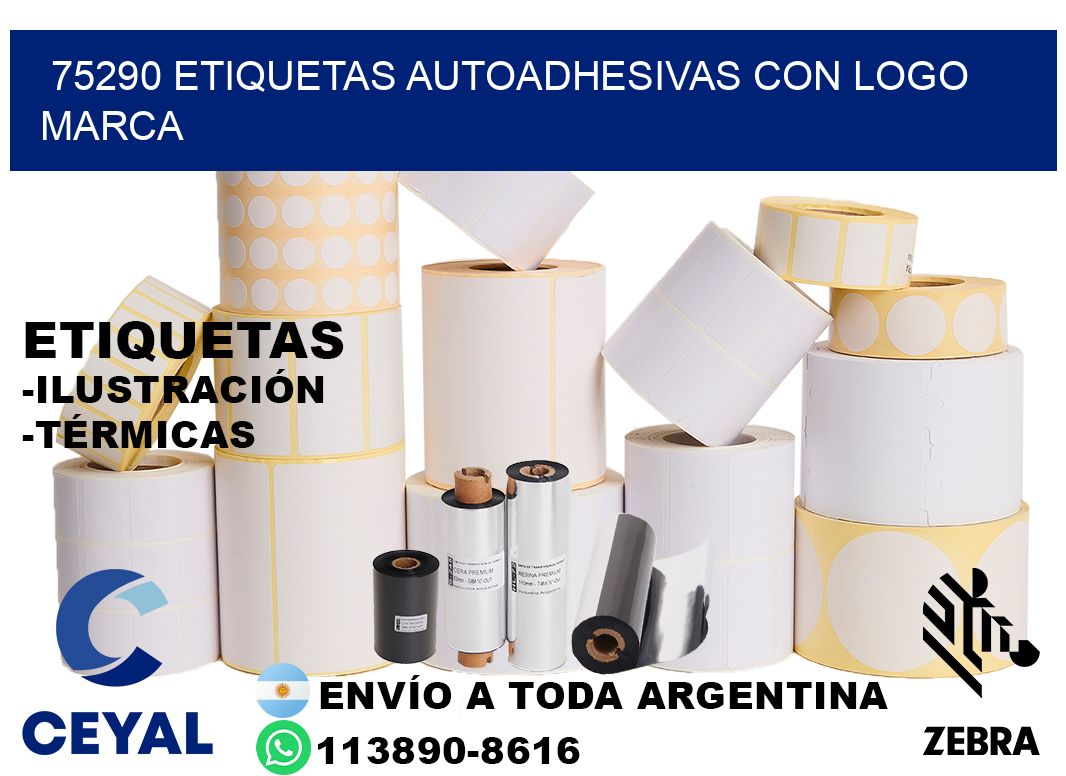 75290 etiquetas autoadhesivas con logo marca