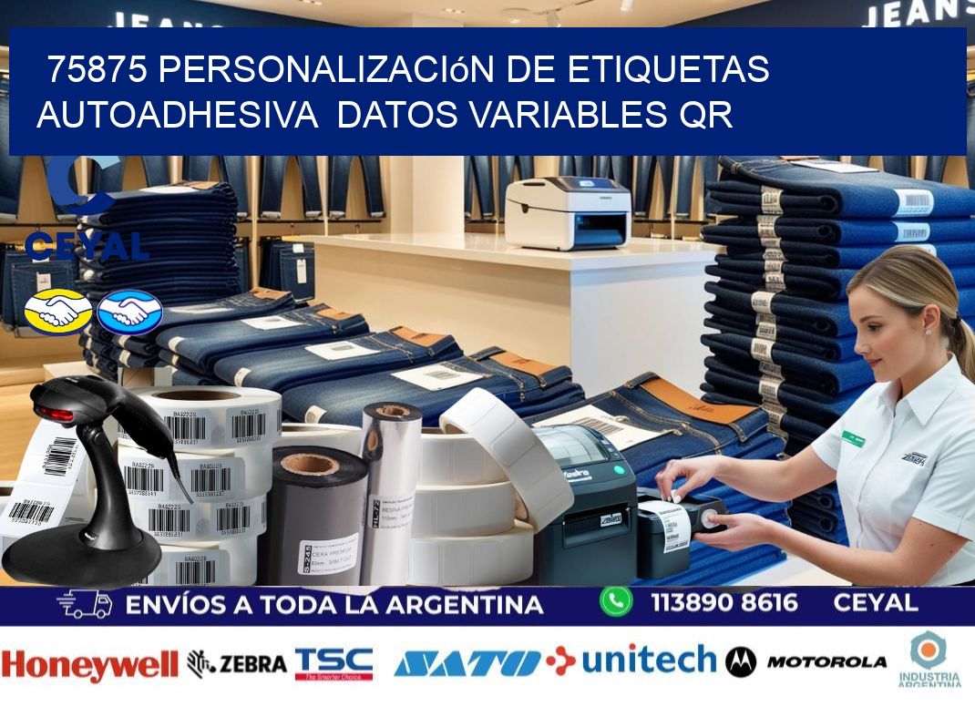 75875 Personalización de etiquetas autoadhesiva datos variables QR