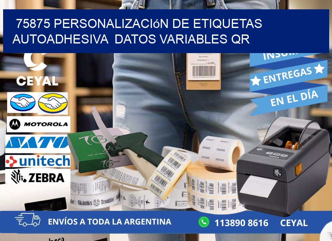 75875 Personalización de etiquetas autoadhesiva datos variables QR