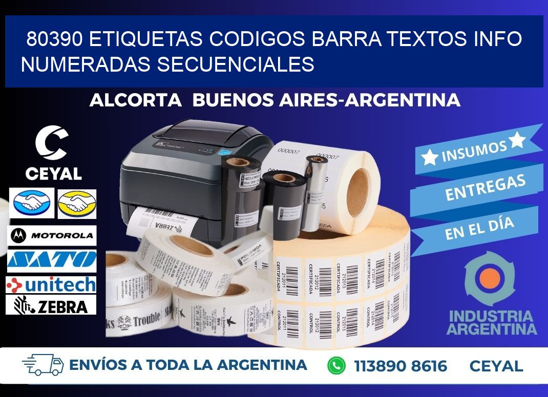 80390 Etiquetas Codigos Barra Textos Info Numeradas Secuenciales