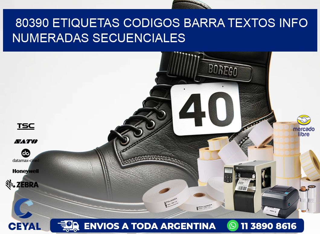 80390 Etiquetas Codigos Barra Textos Info Numeradas Secuenciales