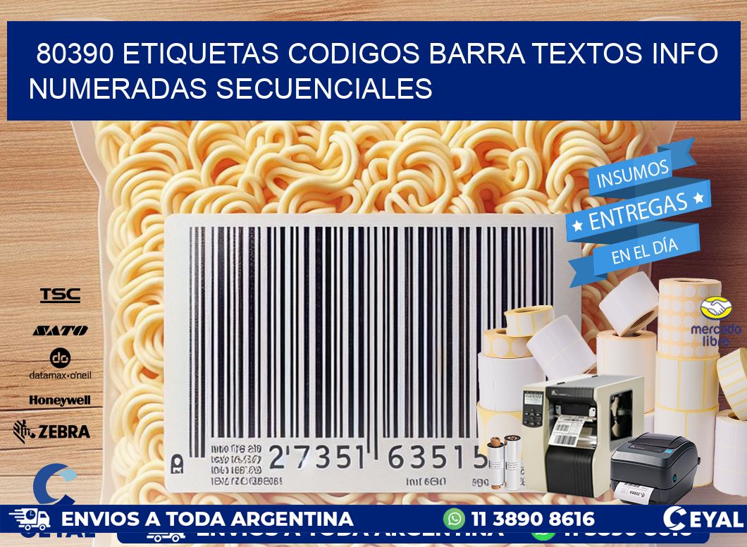 80390 Etiquetas Codigos Barra Textos Info Numeradas Secuenciales