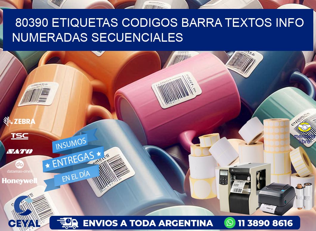 80390 Etiquetas Codigos Barra Textos Info Numeradas Secuenciales