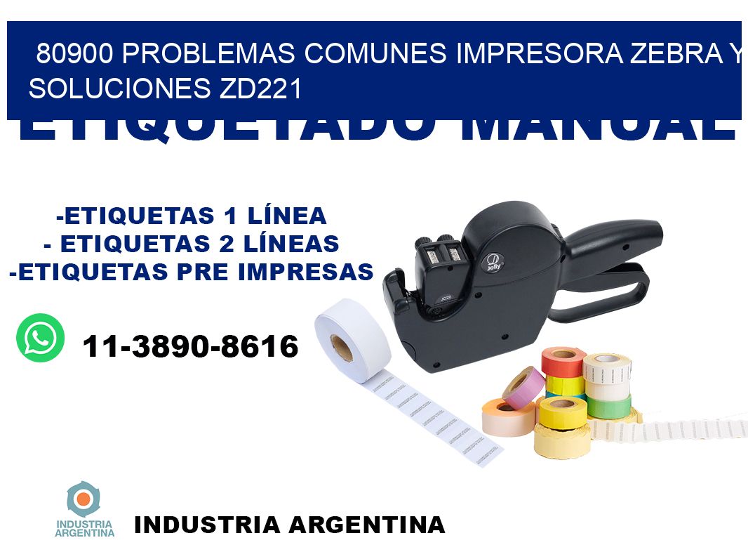 80900 problemas comunes impresora Zebra y soluciones ZD221