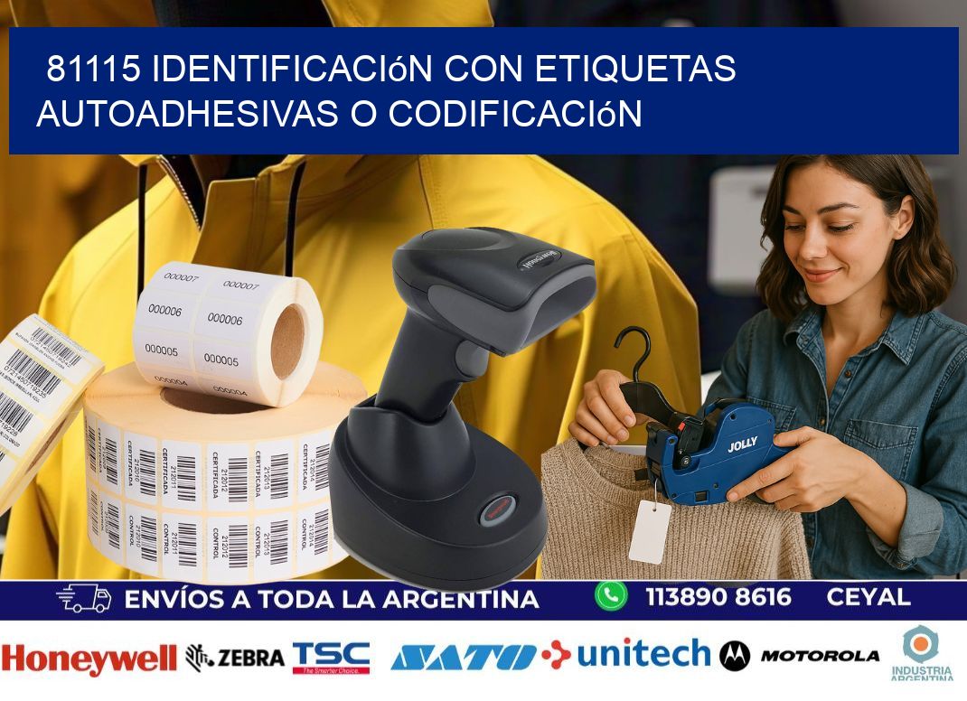 81115 identificación con etiquetas autoadhesivas o codificación