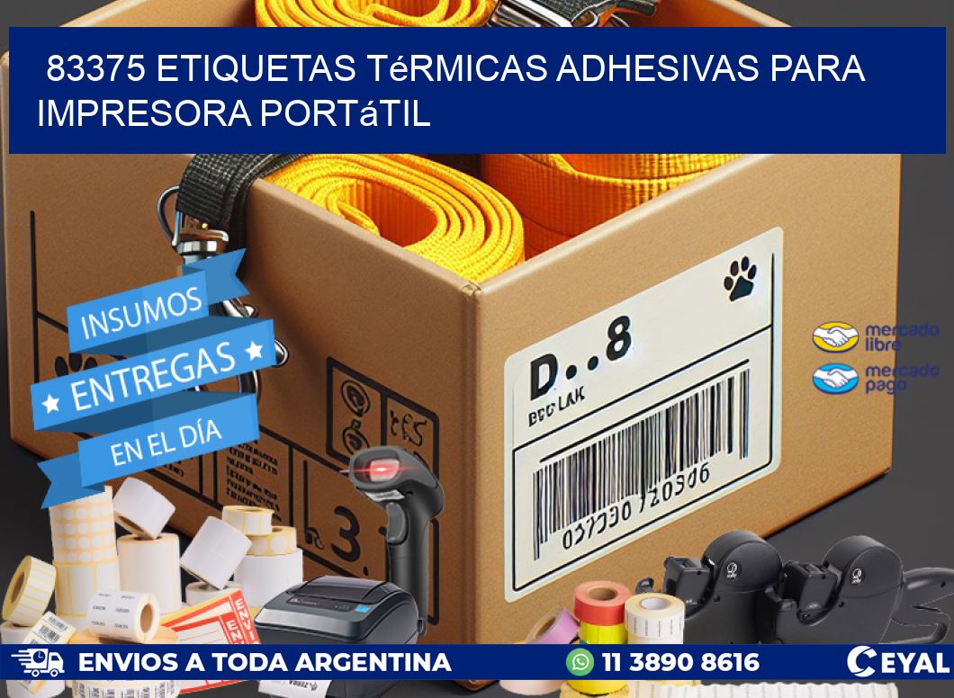 83375 etiquetas térmicas adhesivas para impresora portátil