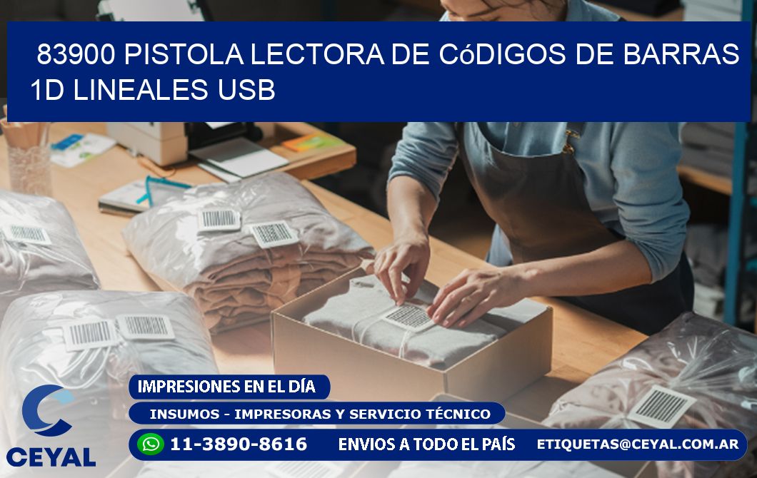 83900 Pistola Lectora De Códigos De Barras 1d Lineales Usb