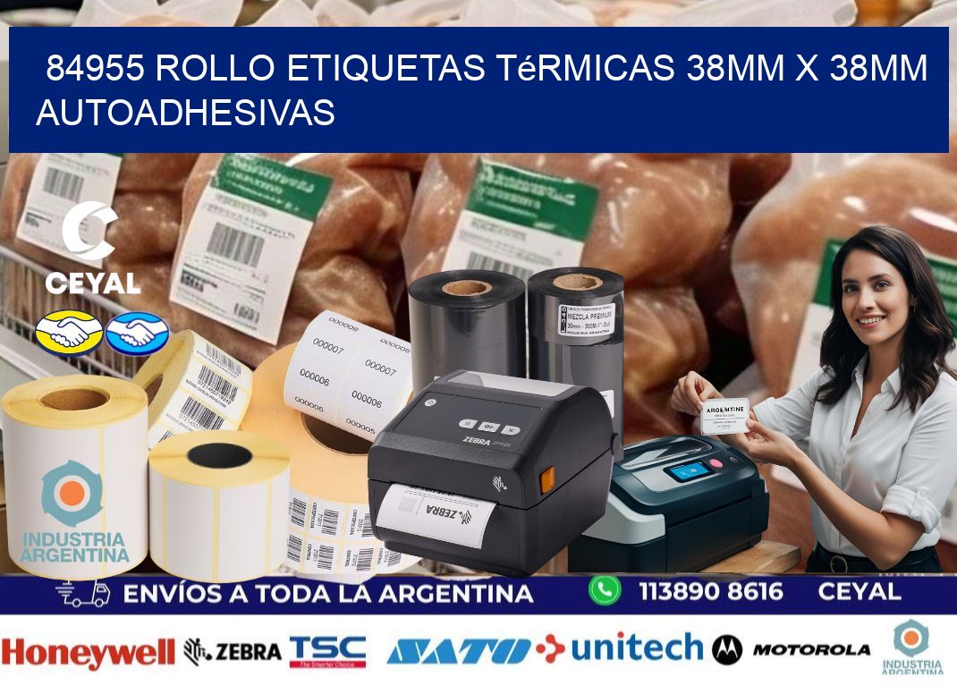 84955 Rollo Etiquetas Térmicas 38mm X 38mm Autoadhesivas
