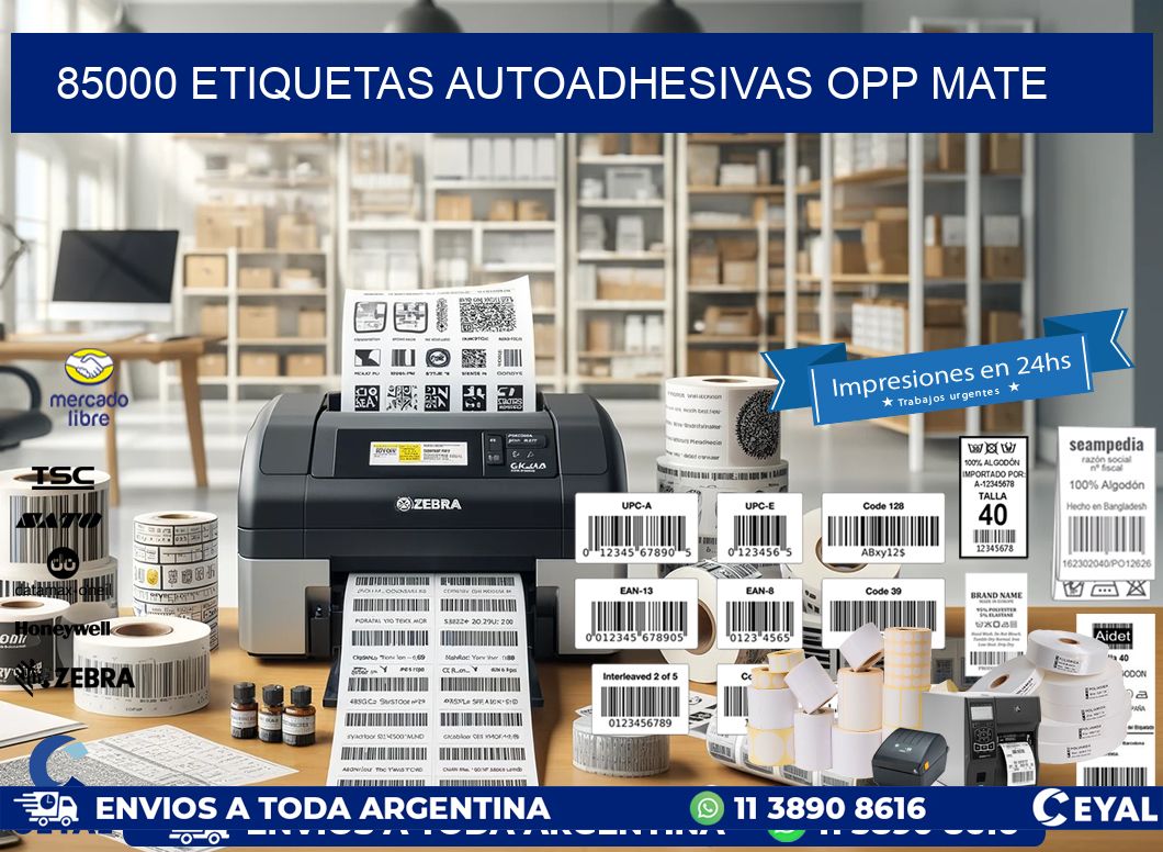 85000 etiquetas autoadhesivas Opp Mate