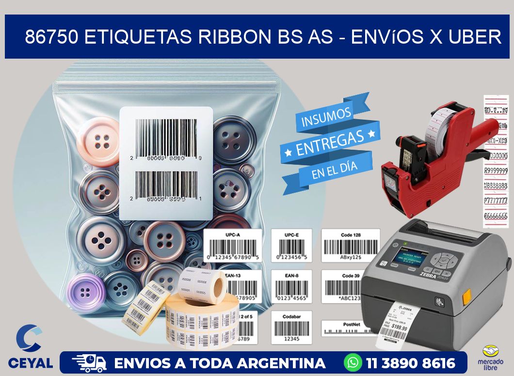 86750 etiquetas ribbon bs as - envíos x uber