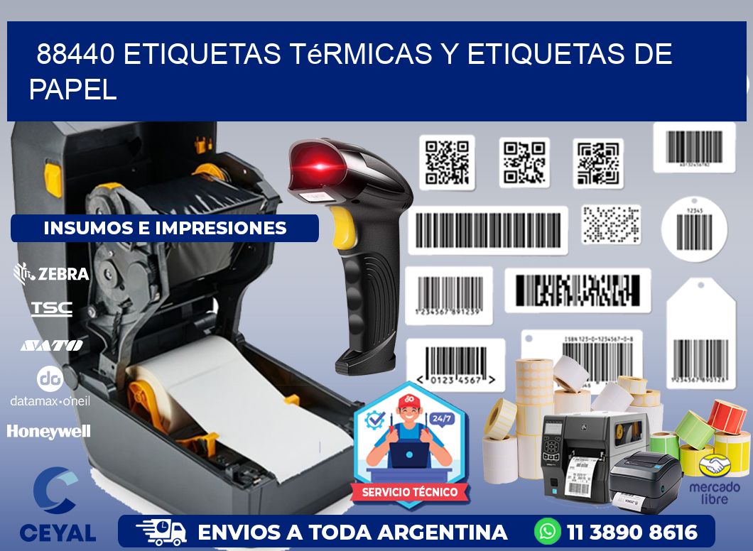88440 etiquetas térmicas y etiquetas de papel
