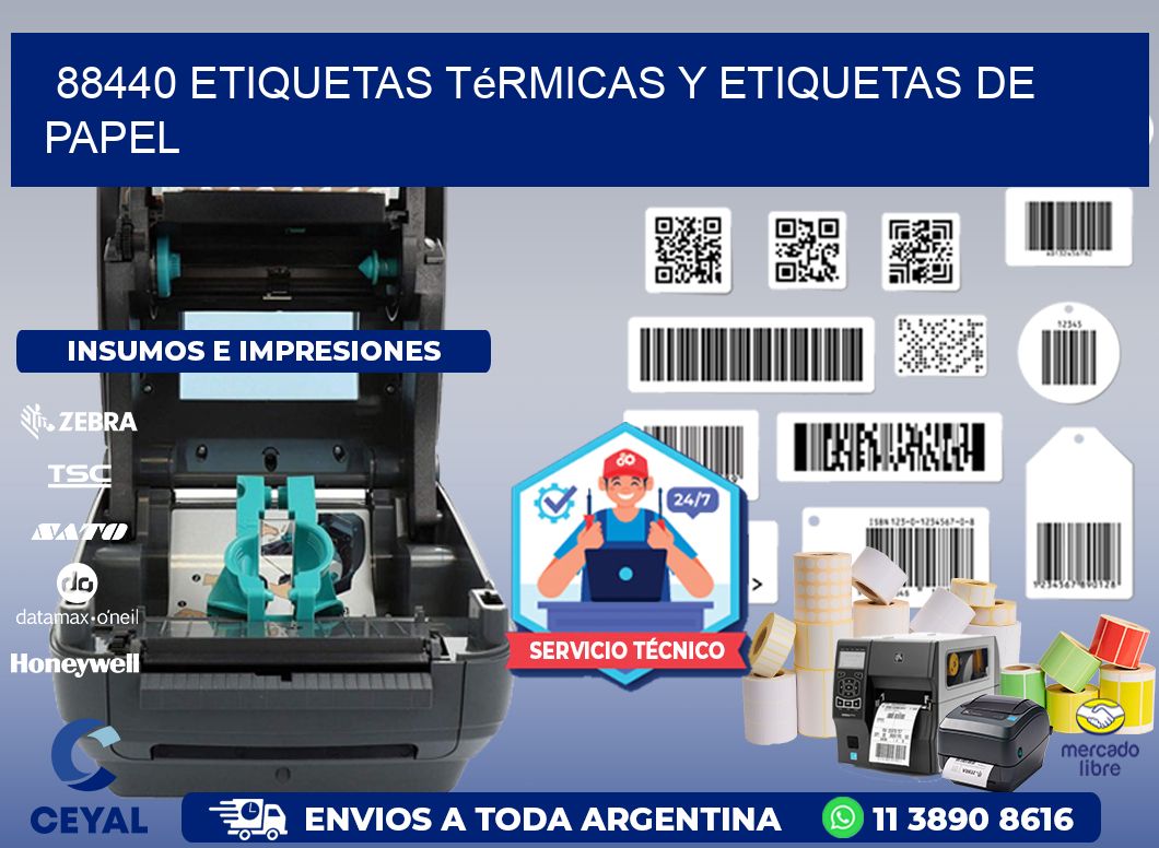 88440 etiquetas térmicas y etiquetas de papel