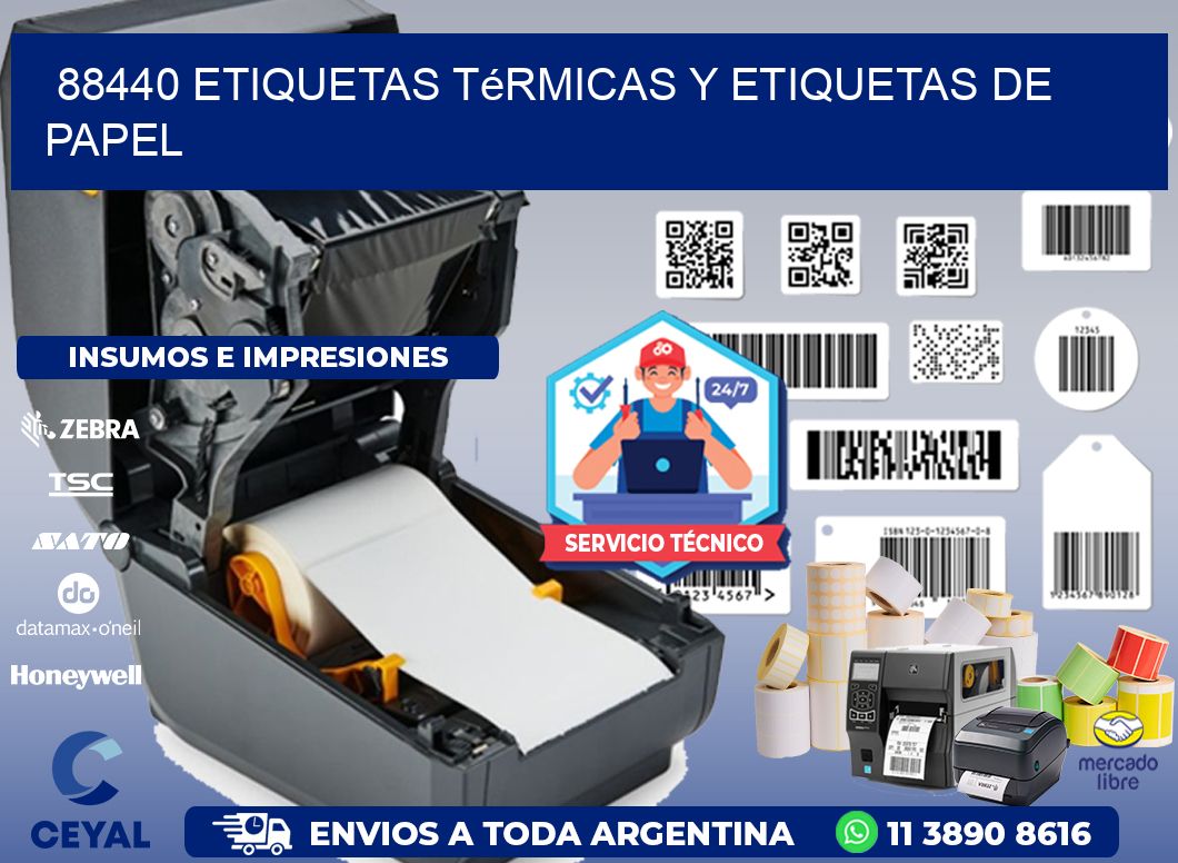 88440 etiquetas térmicas y etiquetas de papel