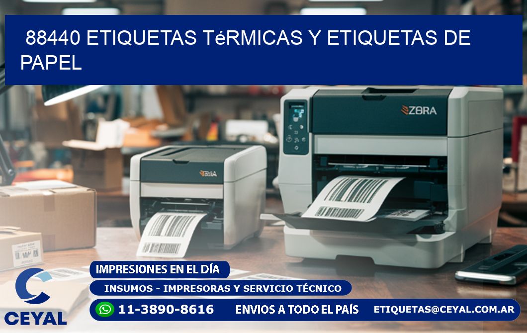 88440 etiquetas térmicas y etiquetas de papel