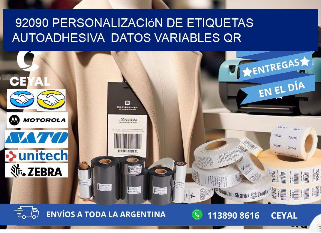 92090 Personalización de etiquetas autoadhesiva  datos variables QR