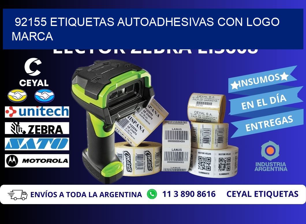 92155 etiquetas autoadhesivas con logo marca