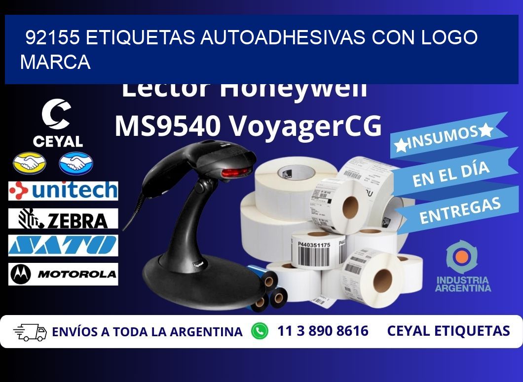 92155 etiquetas autoadhesivas con logo marca