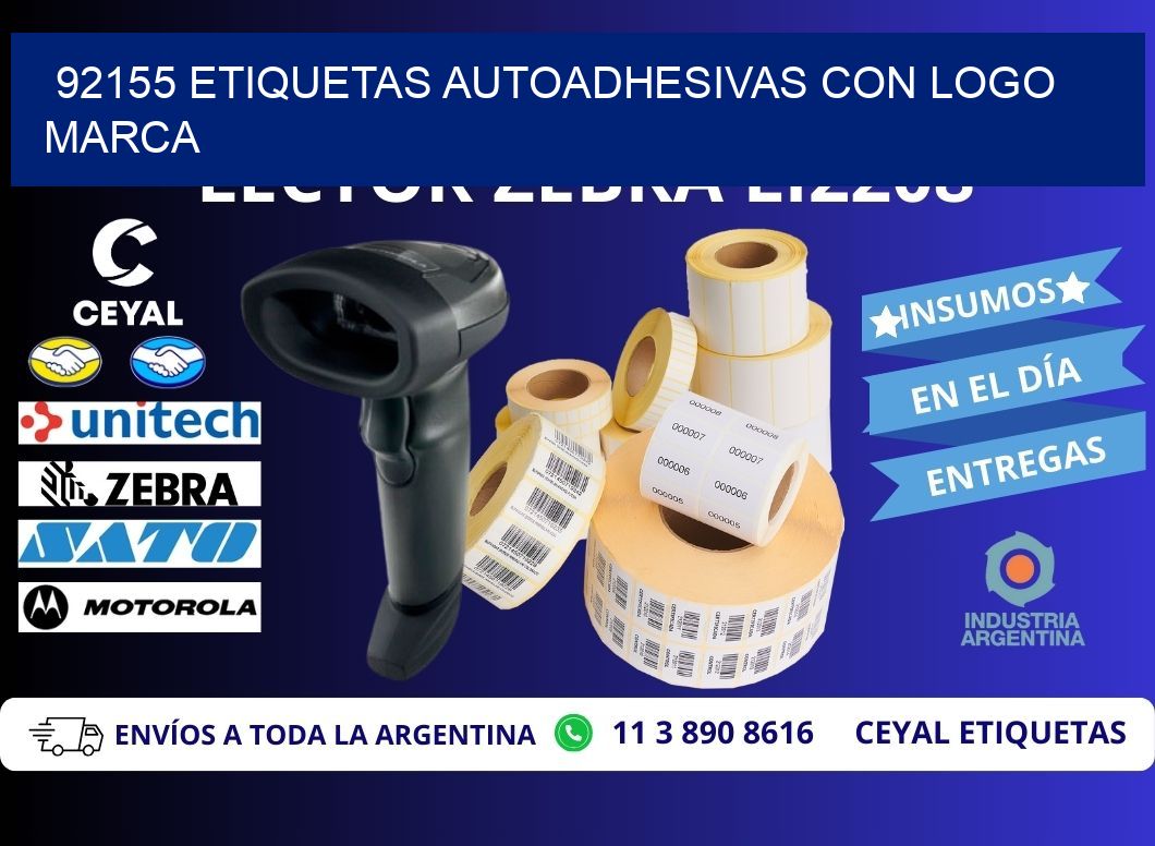 92155 etiquetas autoadhesivas con logo marca