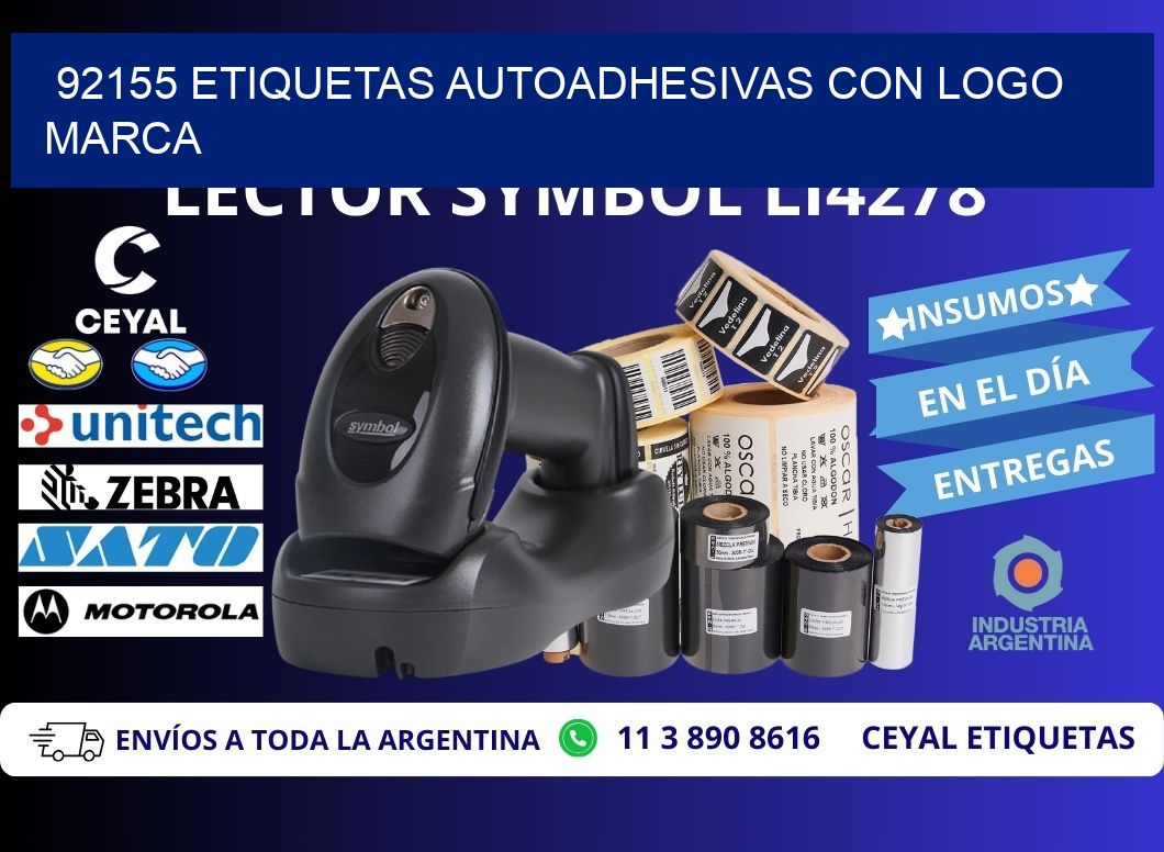 92155 etiquetas autoadhesivas con logo marca