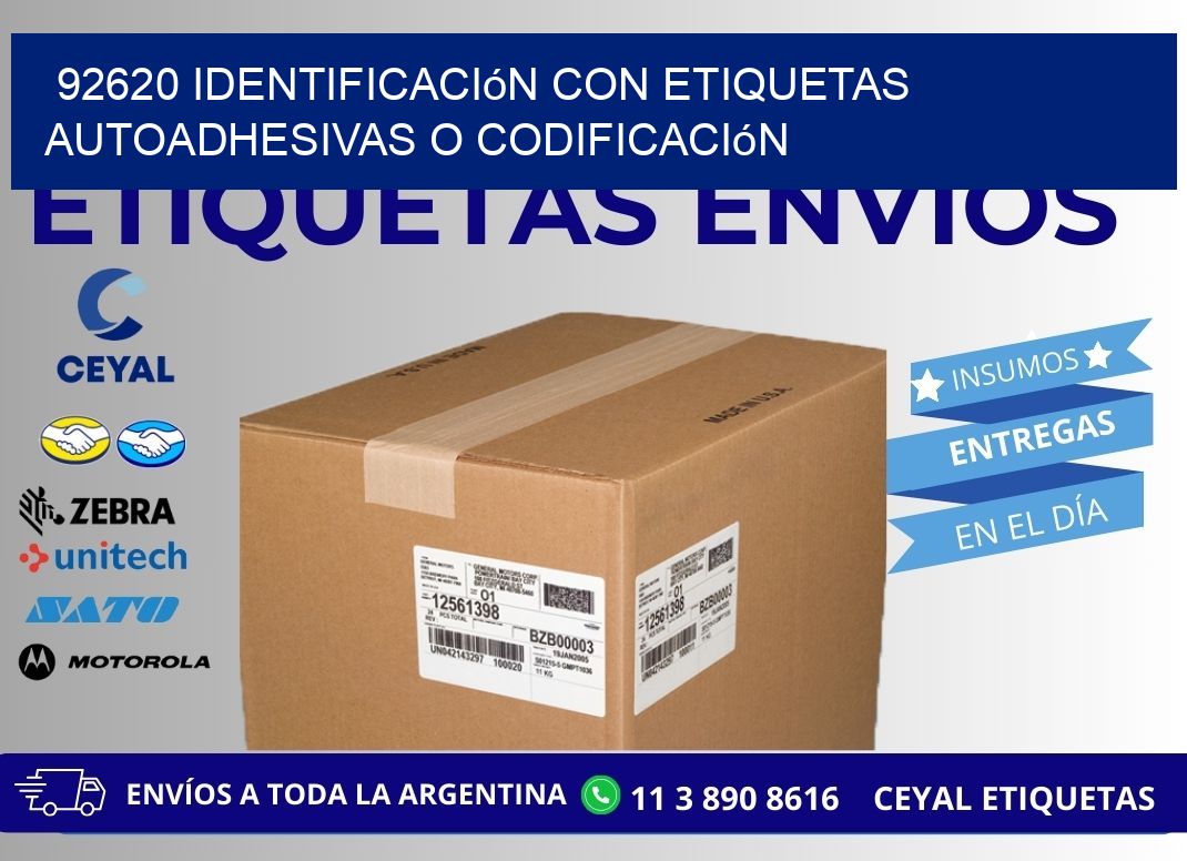 92620 identificación con etiquetas autoadhesivas o codificación