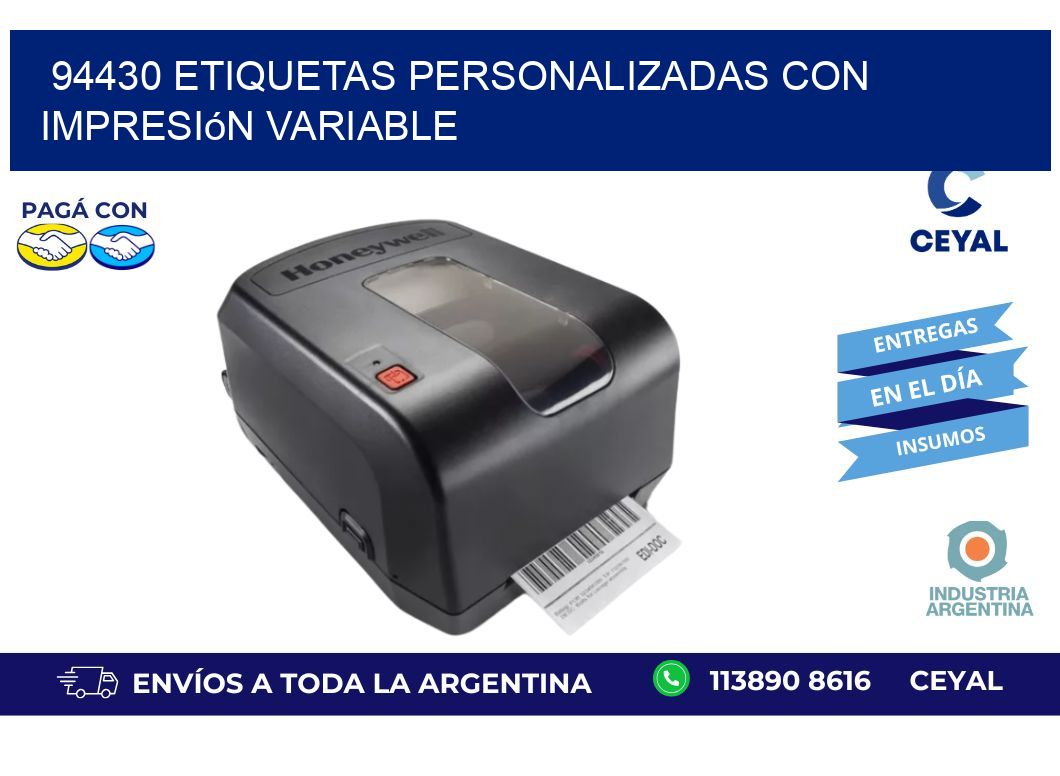 94430 etiquetas personalizadas con impresión variable