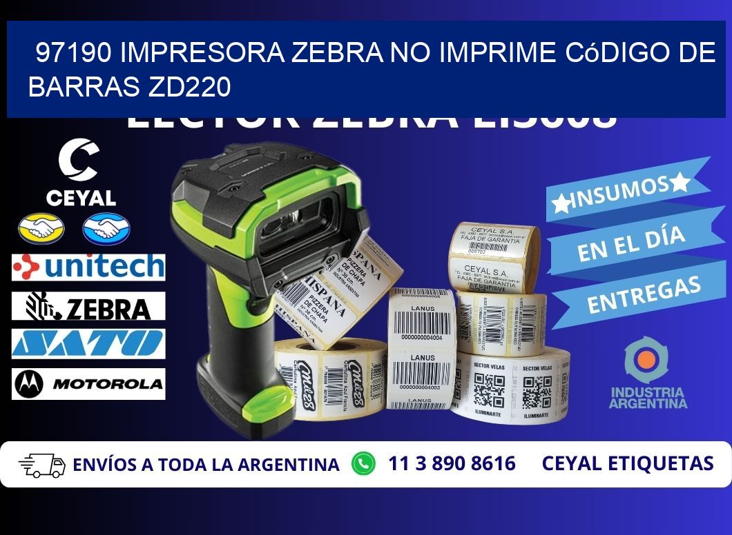 97190 impresora Zebra no imprime código de barras ZD220