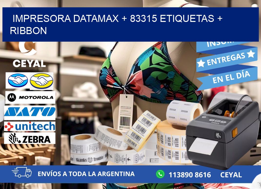 impresora DATAMAX + 83315 etiquetas + ribbon