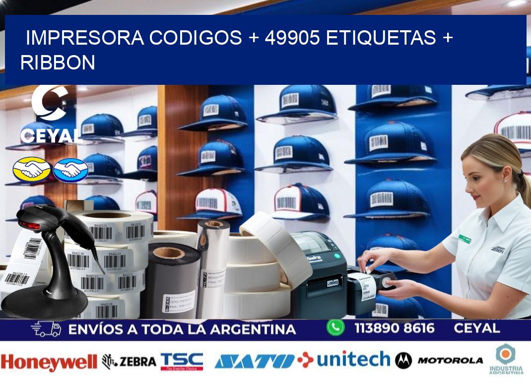 impresora codigos + 49905 etiquetas + ribbon