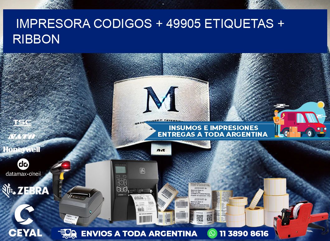 impresora codigos + 49905 etiquetas + ribbon