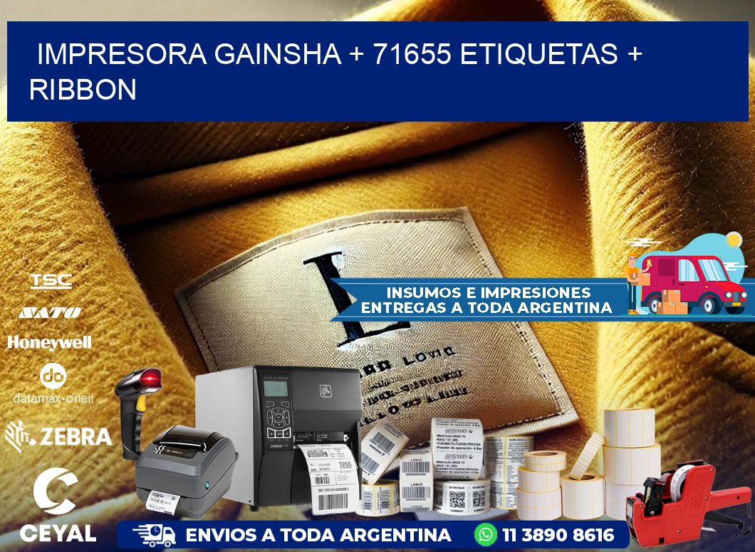 impresora gainsha + 71655 etiquetas + ribbon