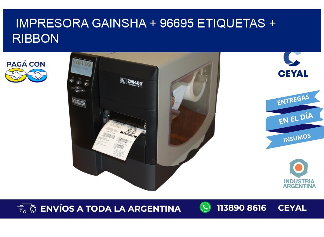 impresora gainsha + 96695 etiquetas + ribbon