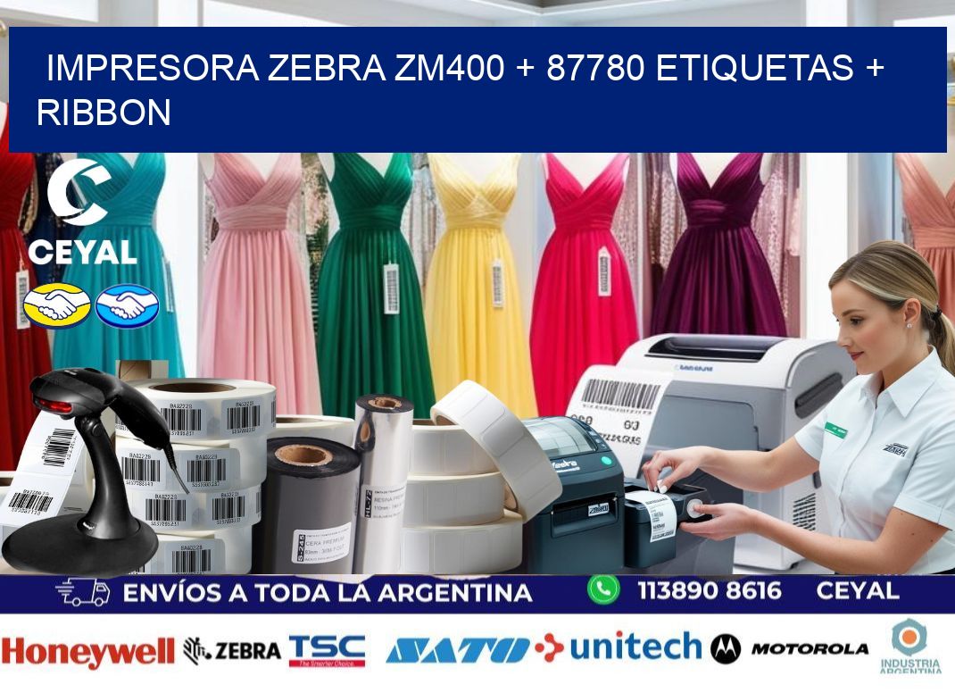 impresora zebra zm400 + 87780 etiquetas + ribbon