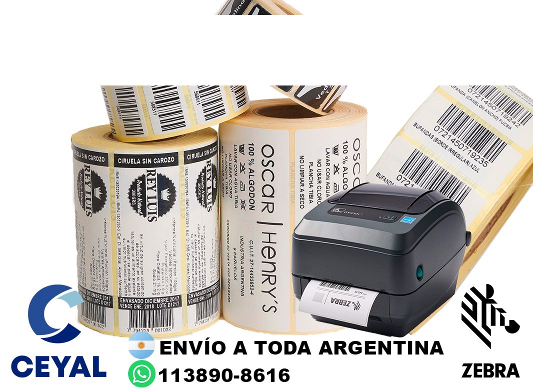impresora zebra zt230 + 94325 etiquetas + ribbon