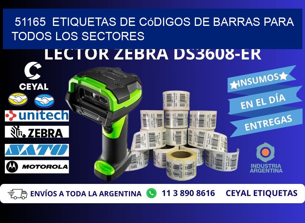 ️51165 Etiquetas de Códigos de Barras para Todos los Sectores