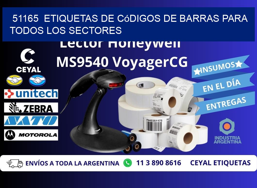 ️51165 Etiquetas de Códigos de Barras para Todos los Sectores
