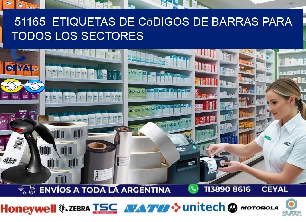 ️51165 Etiquetas de Códigos de Barras para Todos los Sectores