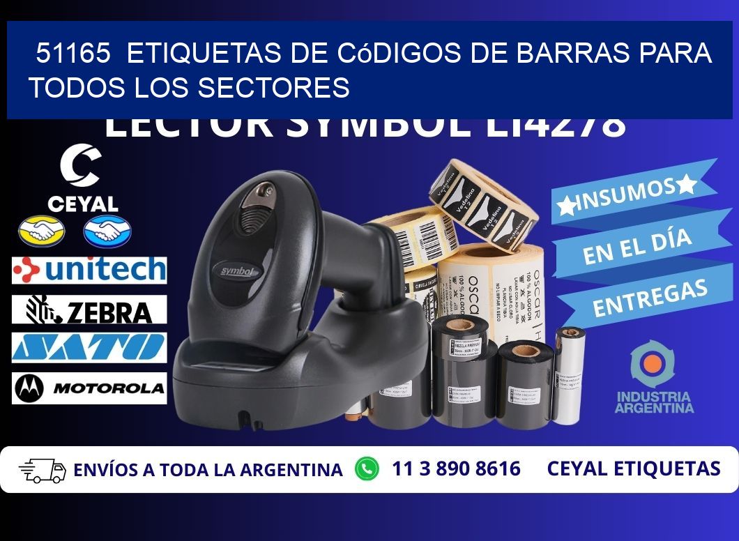 ️51165 Etiquetas de Códigos de Barras para Todos los Sectores