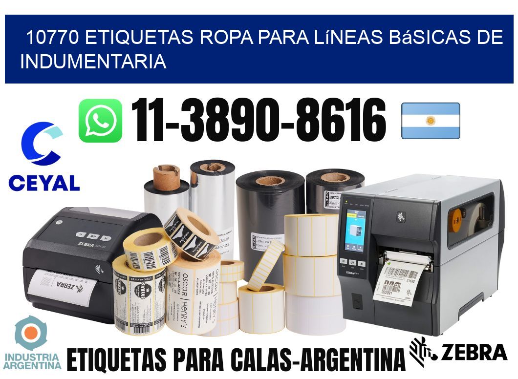 10770 Etiquetas ropa para líneas básicas de indumentaria