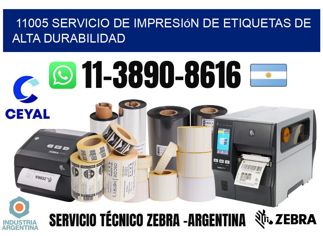 11005 Servicio de impresión de etiquetas de alta durabilidad