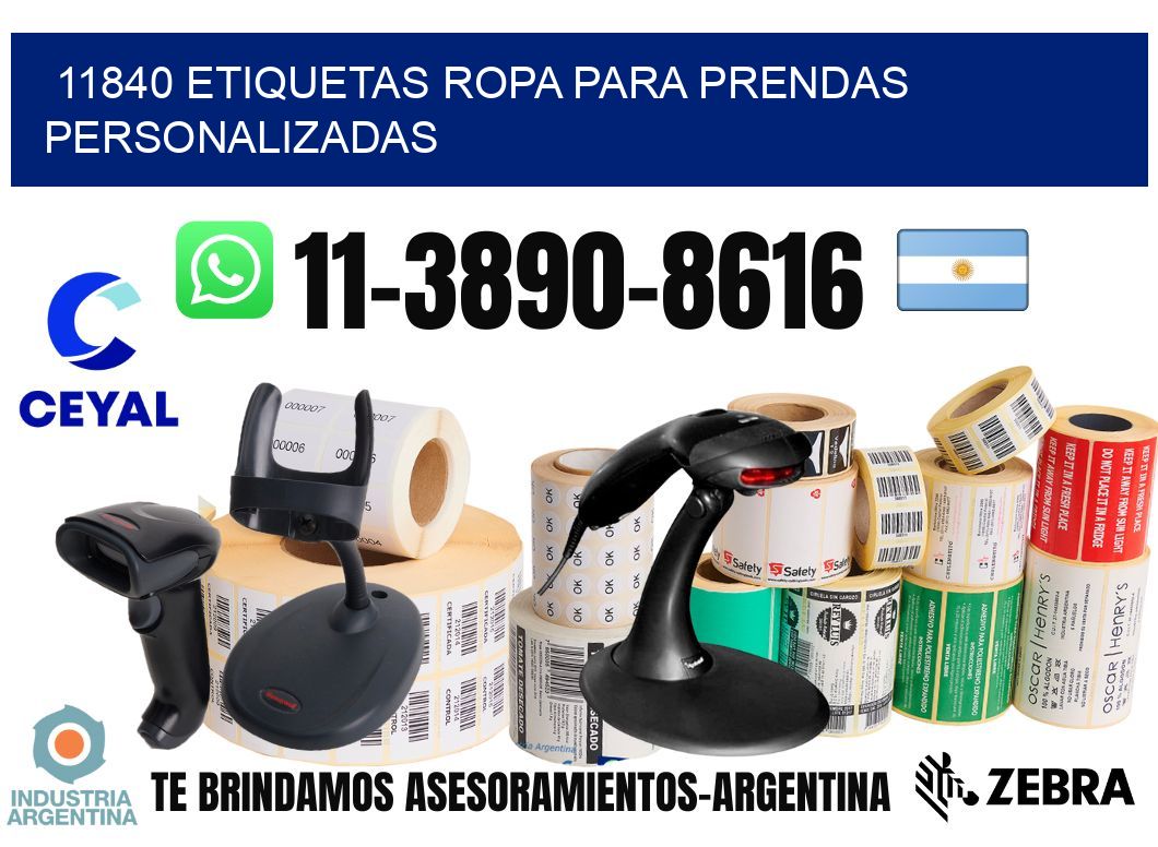 11840 Etiquetas ropa para prendas personalizadas