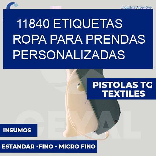11840 Etiquetas ropa para prendas personalizadas