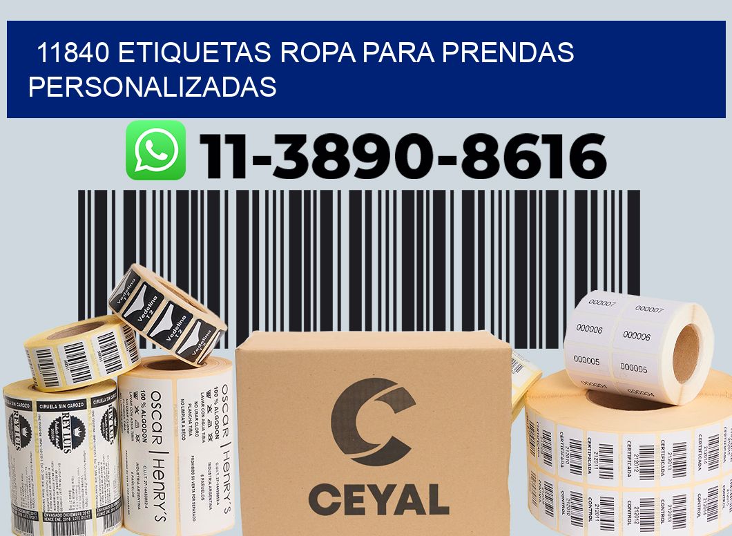 11840 Etiquetas ropa para prendas personalizadas