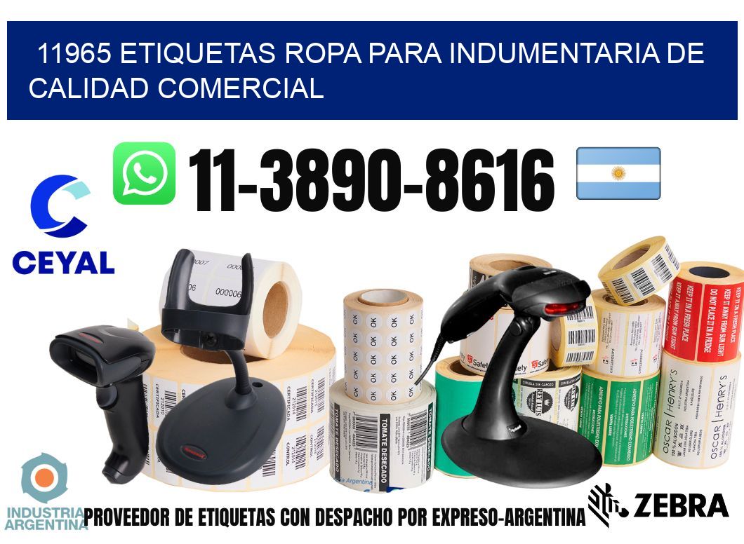 11965 Etiquetas ropa para indumentaria de calidad comercial