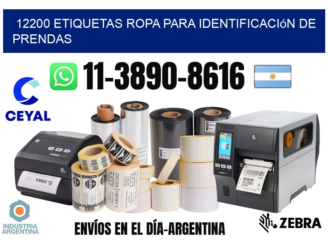 12200 Etiquetas ropa para identificación de prendas
