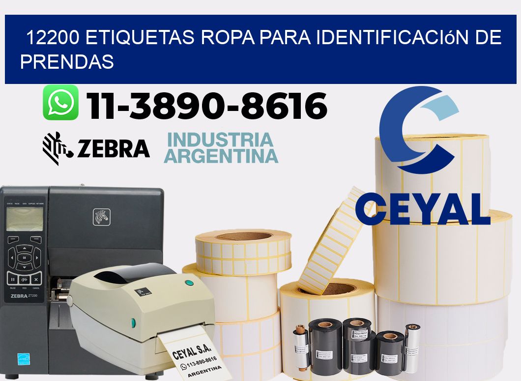 12200 Etiquetas ropa para identificación de prendas