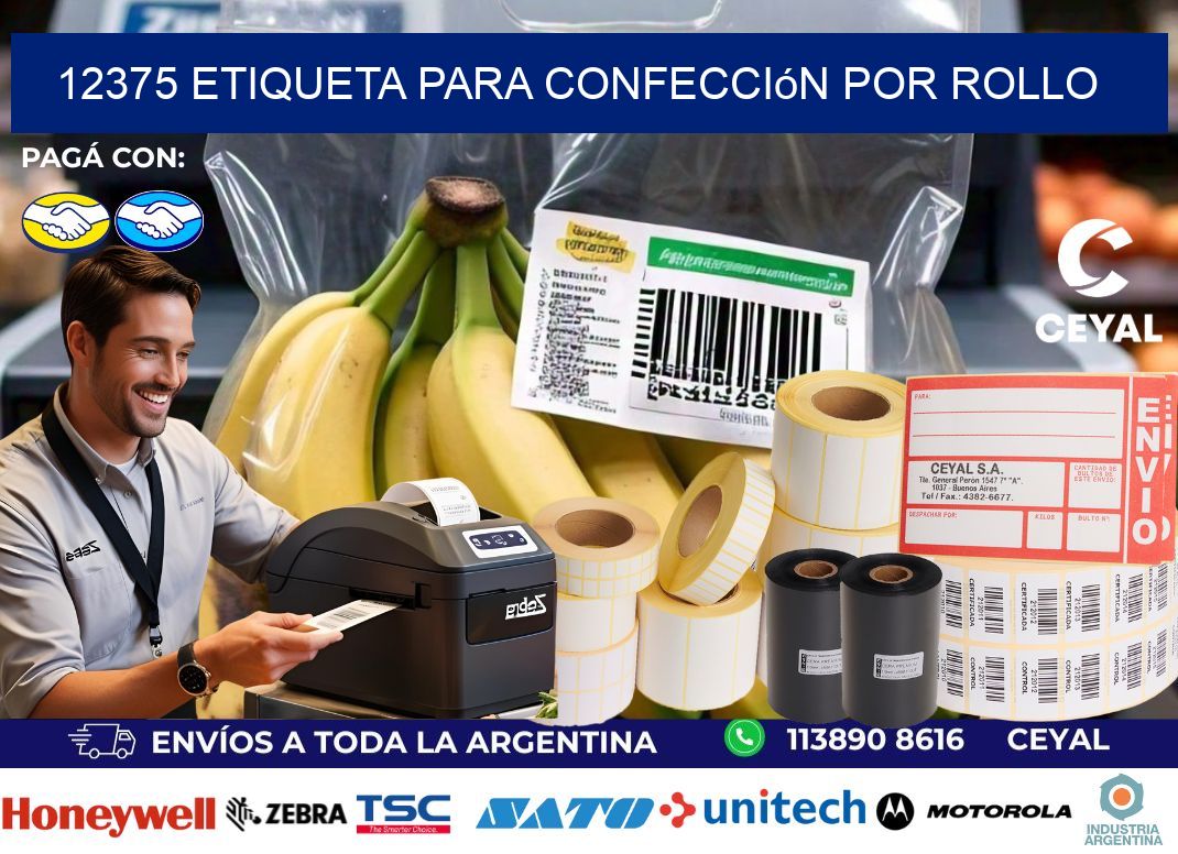 12375 etiqueta para confección por rollo