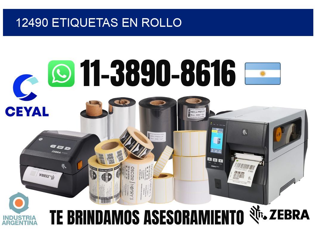 12490 etiquetas en rollo