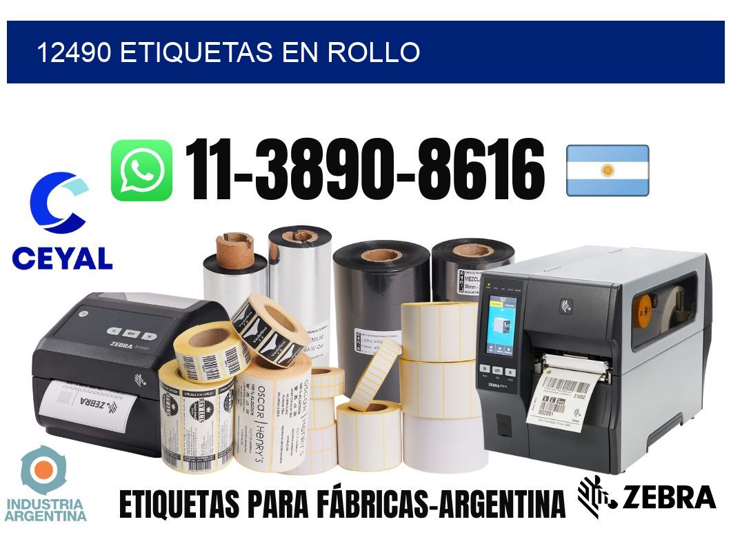 12490 etiquetas en rollo